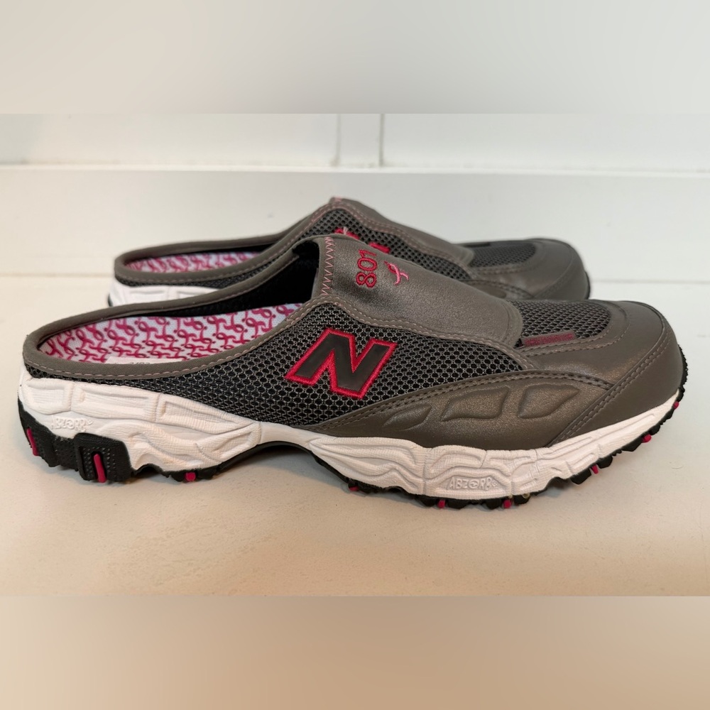 New Balance 801 Susan G Komen Gray Pink Casual Daily Sneaker Mule Women’s 12